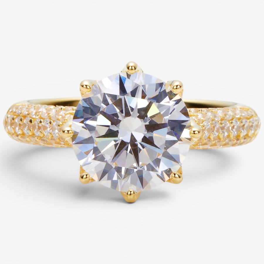 Image 130837_YGP.jpg, Product 130-837 / Price $129.99, Diamonelle Sterling Silver 10mm Round Shape Diamonelle Ring from Diamonelle on TSC.ca's Jewellery department
