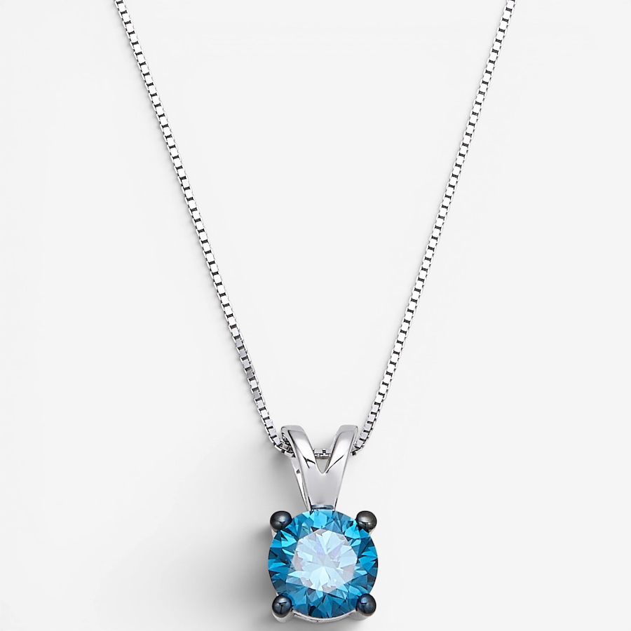 Image 130840_WGBLU.jpg, Product 130-840 / Price $1,099.99, 14K Gold 1.00 ctw Coloured Diamond Solitaire Pendant with Chain from Diamond Show on TSC.ca's Jewellery department
