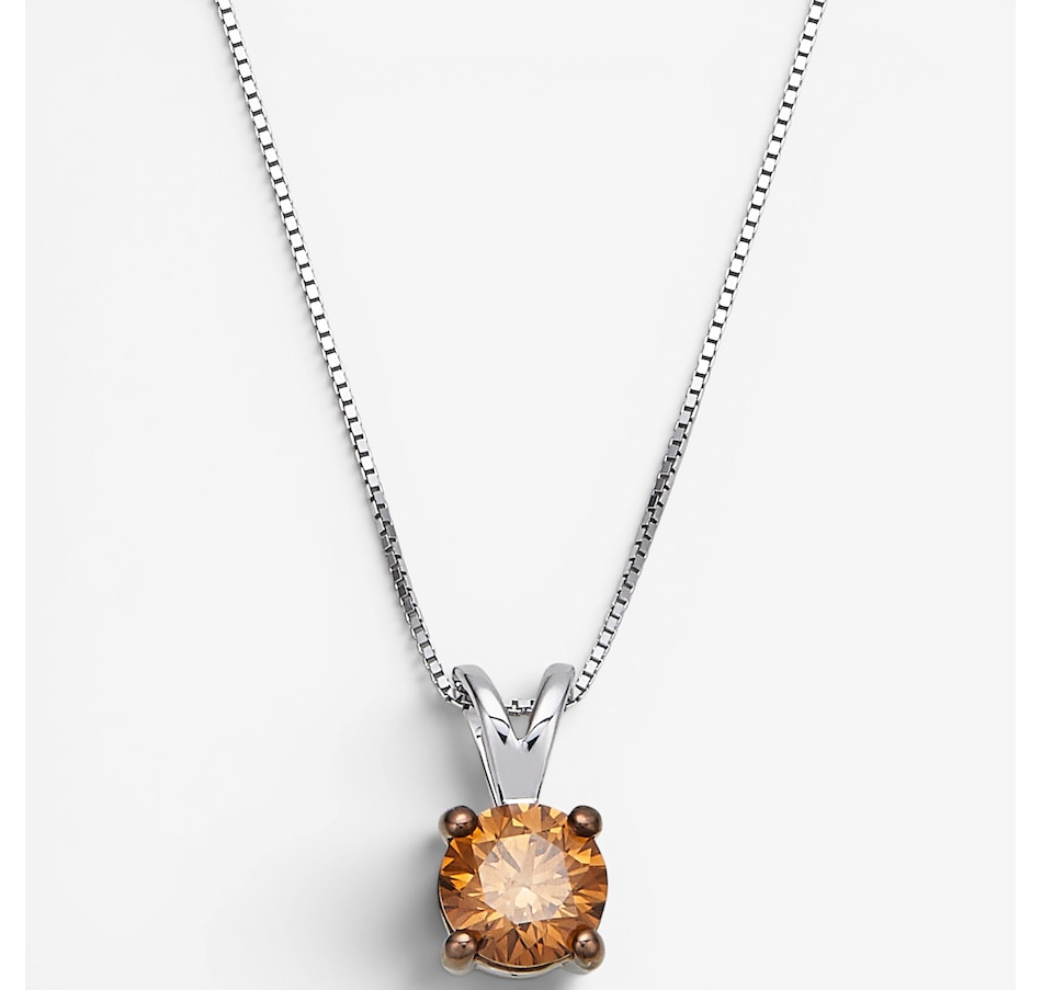Image 130840_WGCHM.jpg, Product 130-840 / Price $999.99, 14K Gold 1.00 ctw Coloured Diamond Solitaire Pendant With Chain from Diamond Show on TSC.ca's Jewellery department
