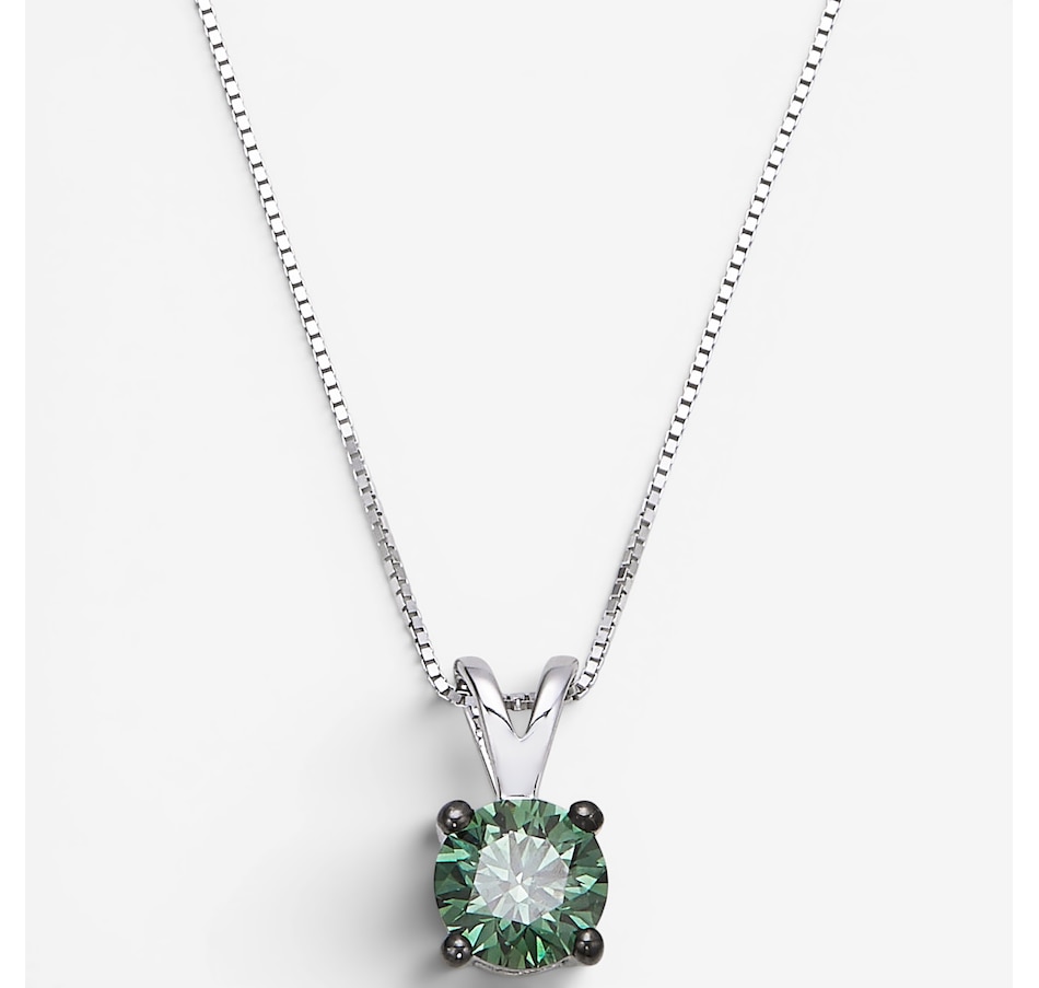 Image 130840_WGGRN.jpg, Product 130-840 / Price $999.99, 14K Gold 1.00 ctw Coloured Diamond Solitaire Pendant With Chain from Diamond Show on TSC.ca's Jewellery department