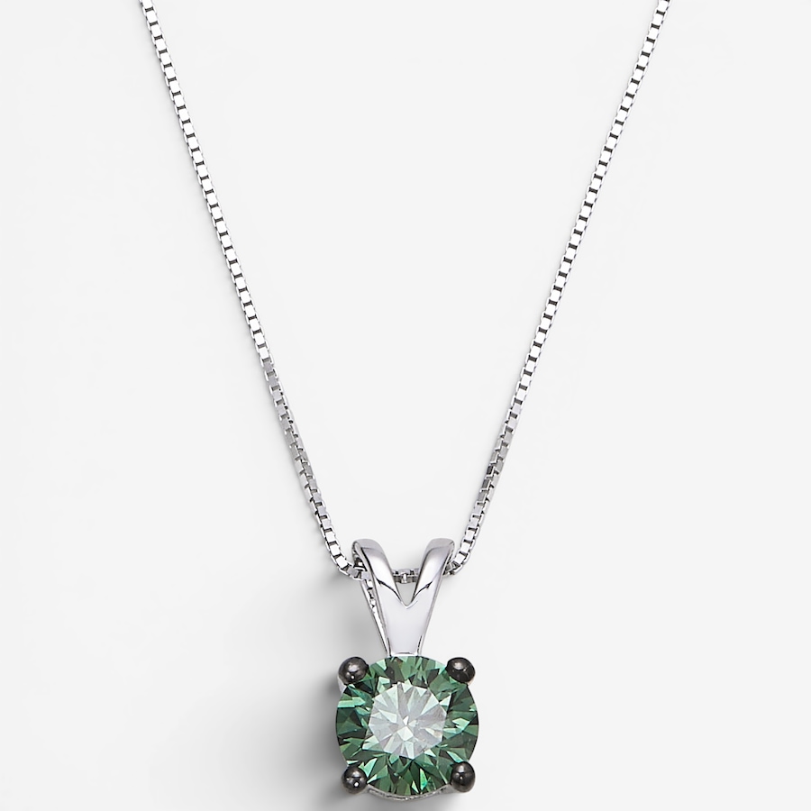 Image 130840_WGGRN.jpg, Product 130-840 / Price $1,099.99, 14K Gold 1.00 ctw Coloured Diamond Solitaire Pendant with Chain from Diamond Show on TSC.ca's Jewellery department