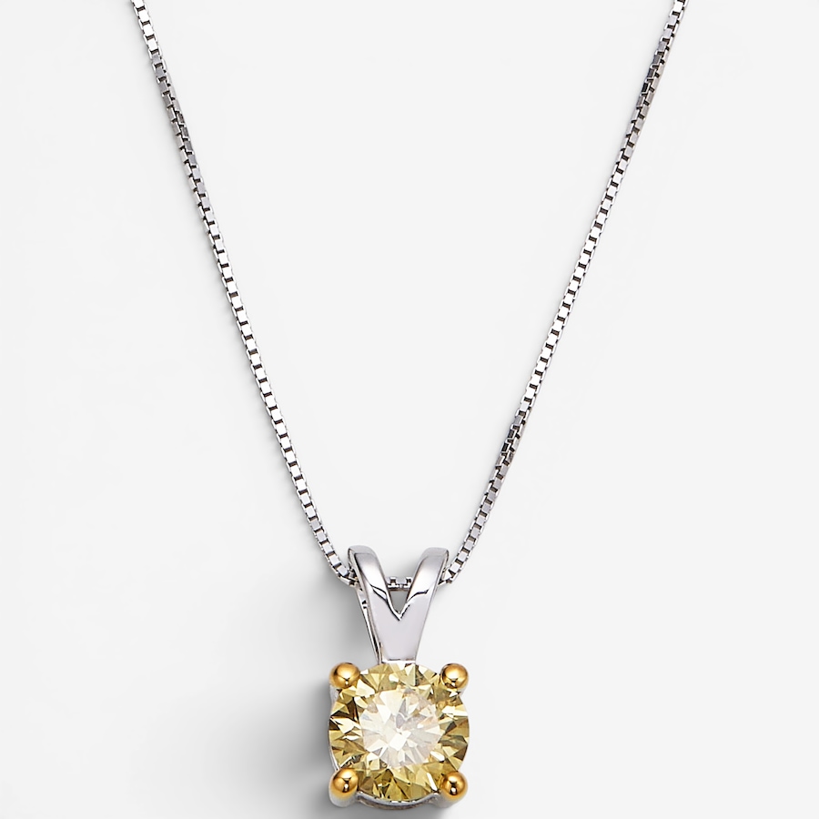 Image 130840_WGLYD.jpg, Product 130-840 / Price $1,099.99, 14K Gold 1.00 ctw Coloured Diamond Solitaire Pendant with Chain from Diamond Show on TSC.ca's Jewellery department
