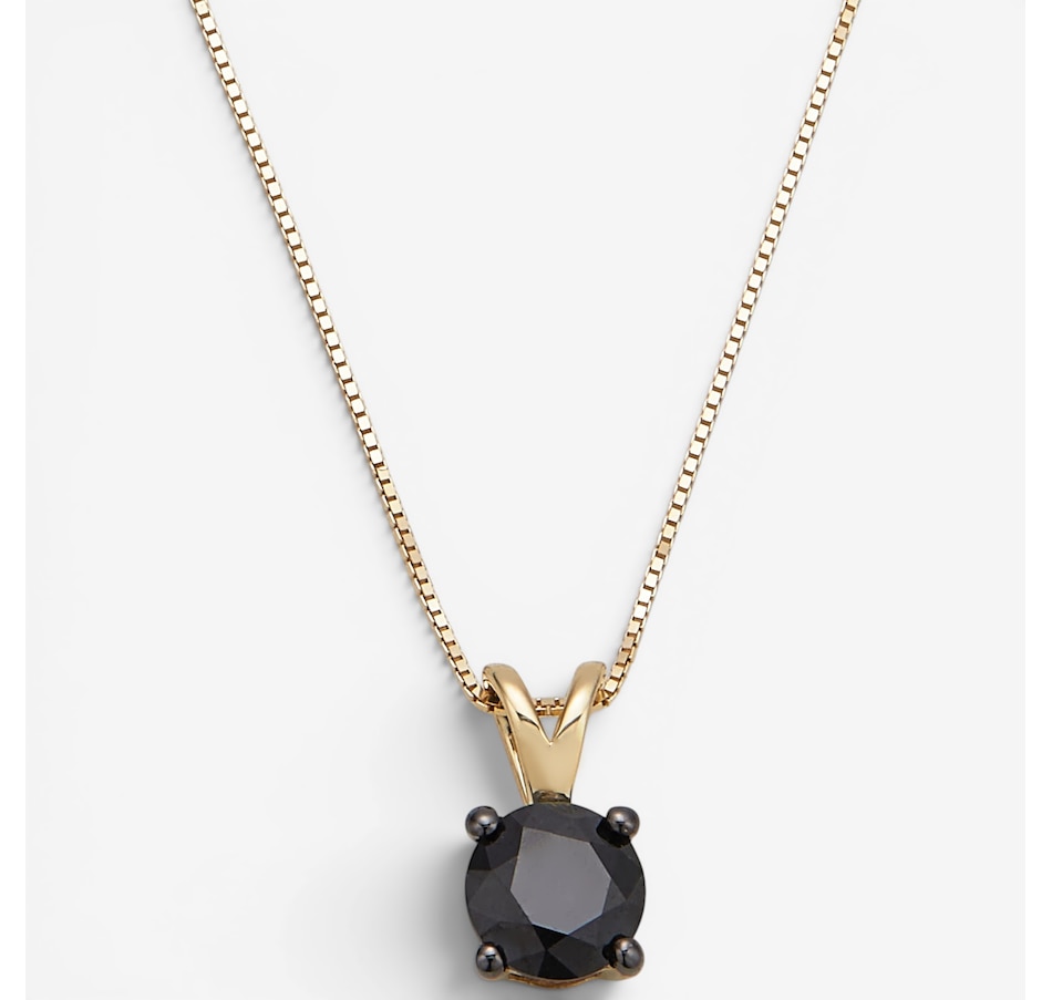Image 130840_YGBLK.jpg, Product 130-840 / Price $999.99, 14K Gold 1.00 ctw Coloured Diamond Solitaire Pendant With Chain from Diamond Show on TSC.ca's Jewellery department