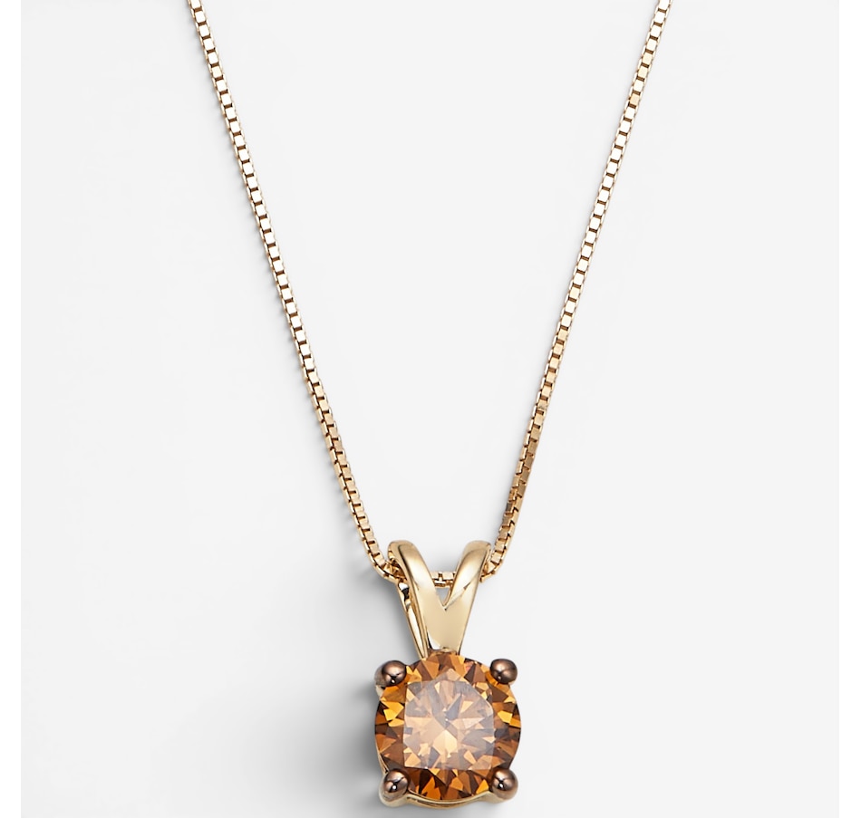 Image 130840_YGCHM.jpg, Product 130-840 / Price $999.99, 14K Gold 1.00 ctw Coloured Diamond Solitaire Pendant With Chain from Diamond Show on TSC.ca's Jewellery department