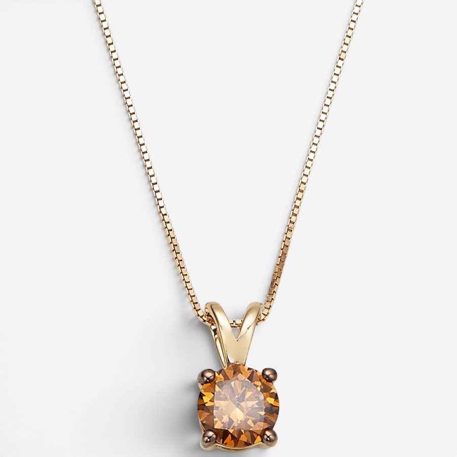 Image 130840_YGCHM.jpg, Product 130-840 / Price $1,099.99, 14K Gold 1.00 ctw Coloured Diamond Solitaire Pendant with Chain from Diamond Show on TSC.ca's Jewellery department