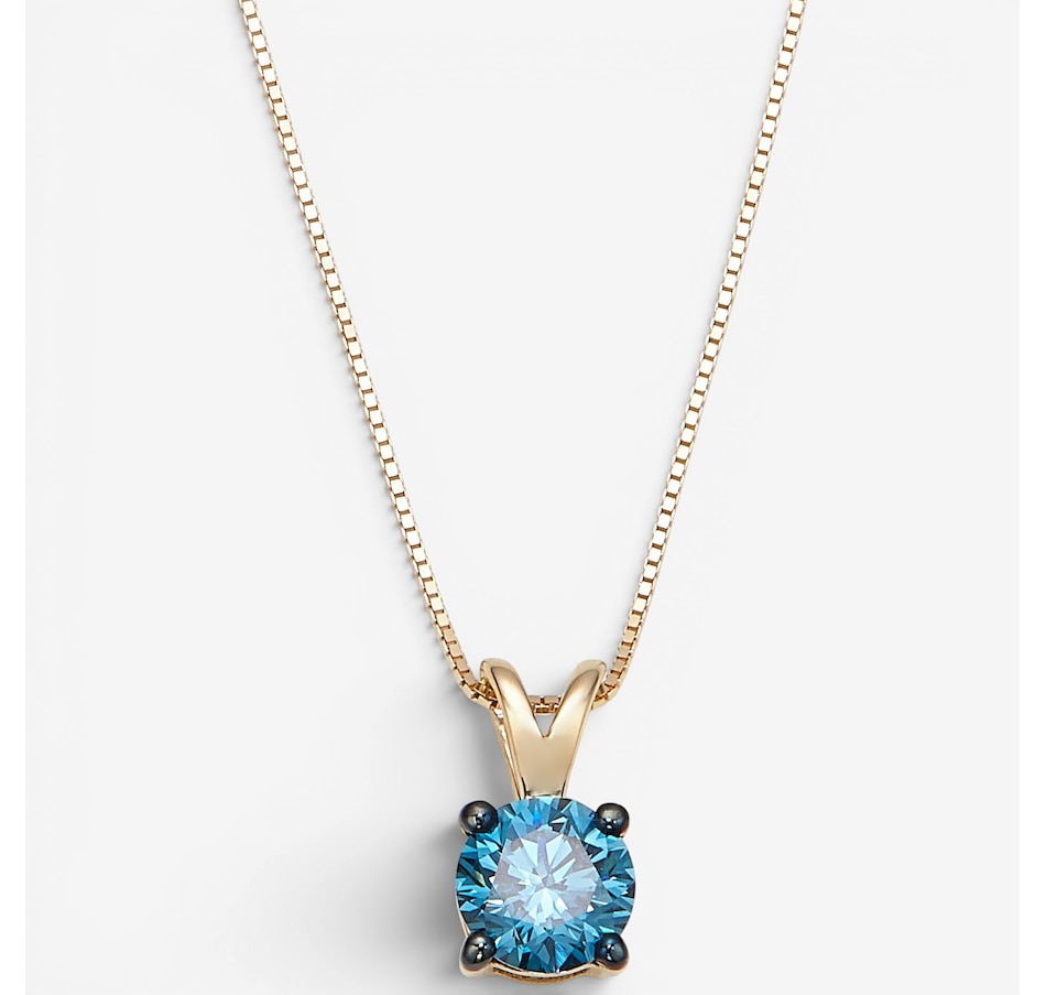 Image 130840_YGLBD.jpg, Product 130-840 / Price $999.99, 14K Gold 1.00 ctw Coloured Diamond Solitaire Pendant With Chain from Diamond Show on TSC.ca's Jewellery department