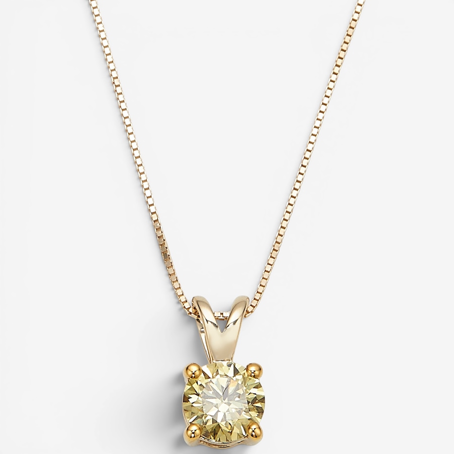 Image 130840_YGLYD.jpg, Product 130-840 / Price $1,099.99, 14K Gold 1.00 ctw Coloured Diamond Solitaire Pendant with Chain from Diamond Show on TSC.ca's Jewellery department