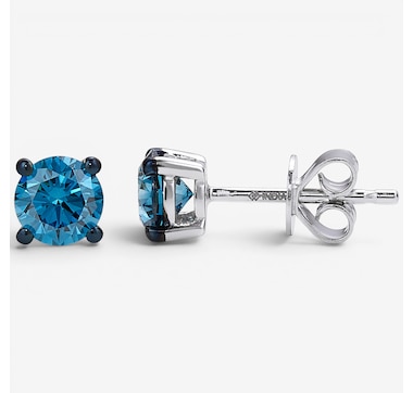 14K Gold 1.00 ctw Coloured Diamond Stud Earrings