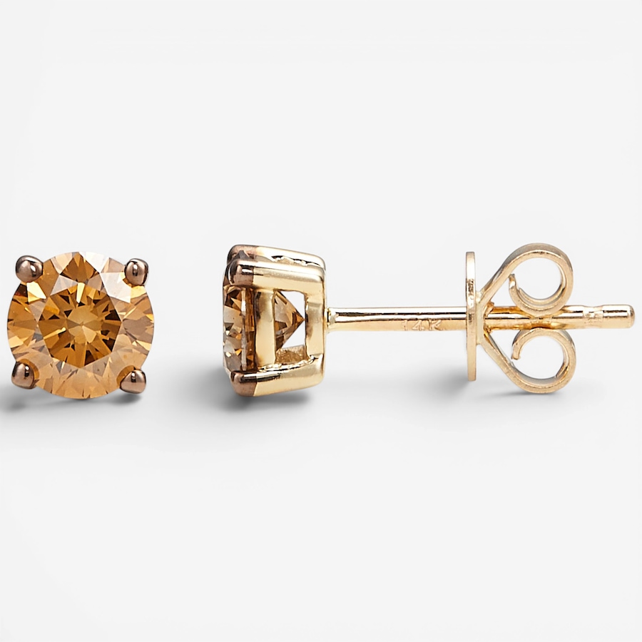 Image 130841_YGCHM.jpg, Product 130-841 / Price $579.99, 14K Gold 1.00 ctw Coloured Diamond Stud Earrings from Diamond Show on TSC.ca's Jewellery department
