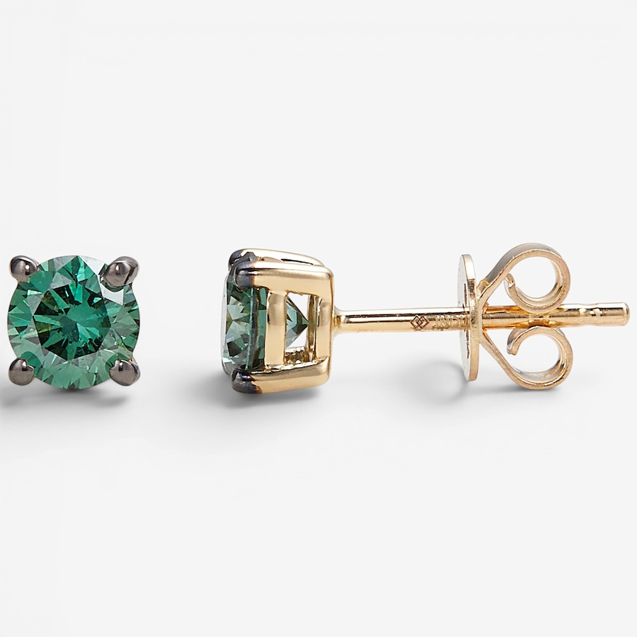 Image 130841_YGGRN.jpg, Product 130-841 / Price $579.99, 14K Gold 1.00 ctw Coloured Diamond Stud Earrings from Diamond Show on TSC.ca's Jewellery department