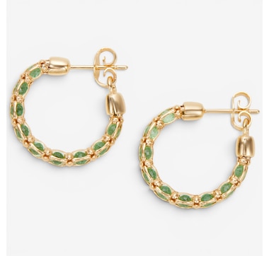 Cristiana Jewels Sterling Silver Crystal Hoop Earrings