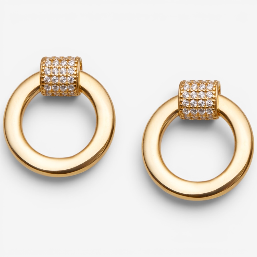 Image 130871.jpg, Product 130-871 / Price $169.99, Cristiana Jewels Sterling Silver Yellow Gold Plate Dora Cubic Zirconia Earrings from Cristiana Jewels on TSC.ca's Jewellery department