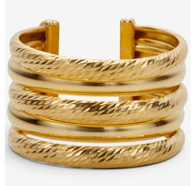 Cristiana Jewels Sterling Silver Yellow Gold Plate Multi Textured Ring