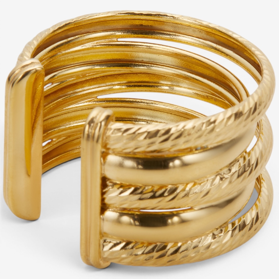 Image 130873_ALTMORE1.jpg, Product 130-873 / Price $219.99, Cristiana Jewels Sterling Silver Yellow Gold Plate Multi Textured Ring from Cristiana Jewels on TSC.ca's Jewellery department