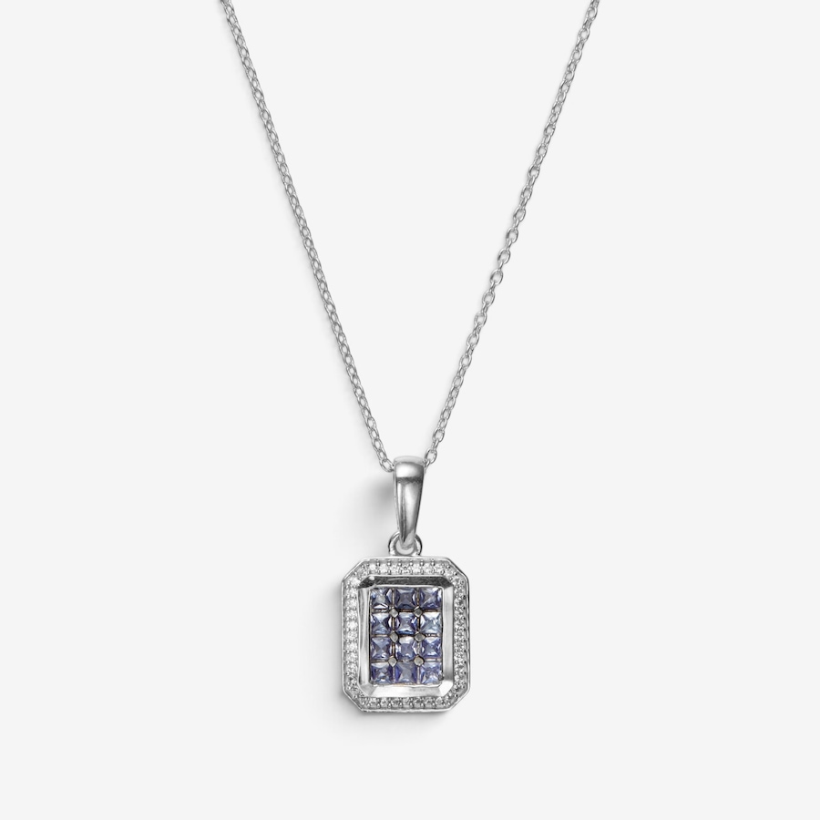 Image 130887_ALTMORE1.jpg, Product 130-887 / Price $99.99, Sterling Silver Tanzanite & White Zircon Pendant With Chain from Gem Reflections on TSC.ca's Jewellery department