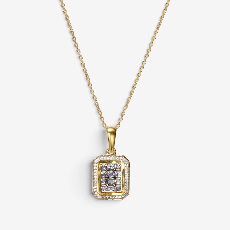 Image 130887_ALTMORE2.jpg, Product 130-887 / Price $99.99, Sterling Silver Tanzanite & White Zircon Pendant With Chain from Gem Reflections on TSC.ca's Jewellery department