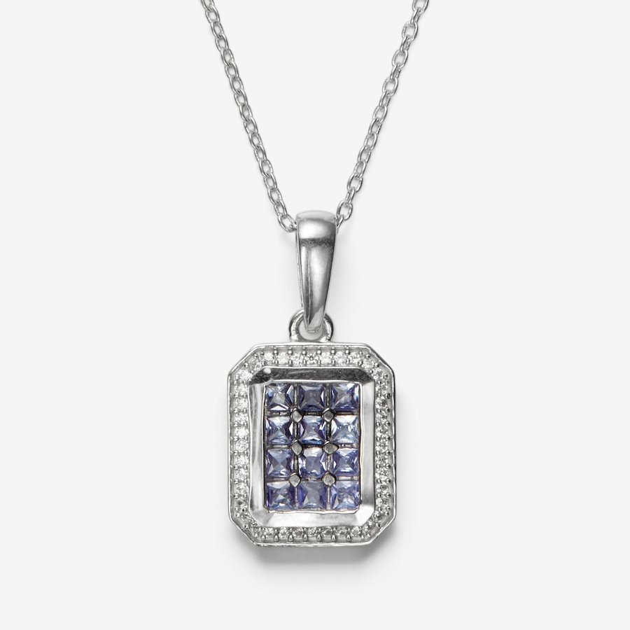 Image 130887_RHOP.jpg, Product 130-887 / Price $99.99, Sterling Silver Tanzanite & White Zircon Pendant With Chain from Gem Reflections on TSC.ca's Jewellery department