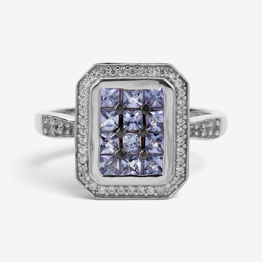Image 130888_SSIL.jpg, Product 130-888 / Price $99.99, Sterling Silver Tanzanite & White Zircon Ring from Gem Reflections on TSC.ca's Jewellery department