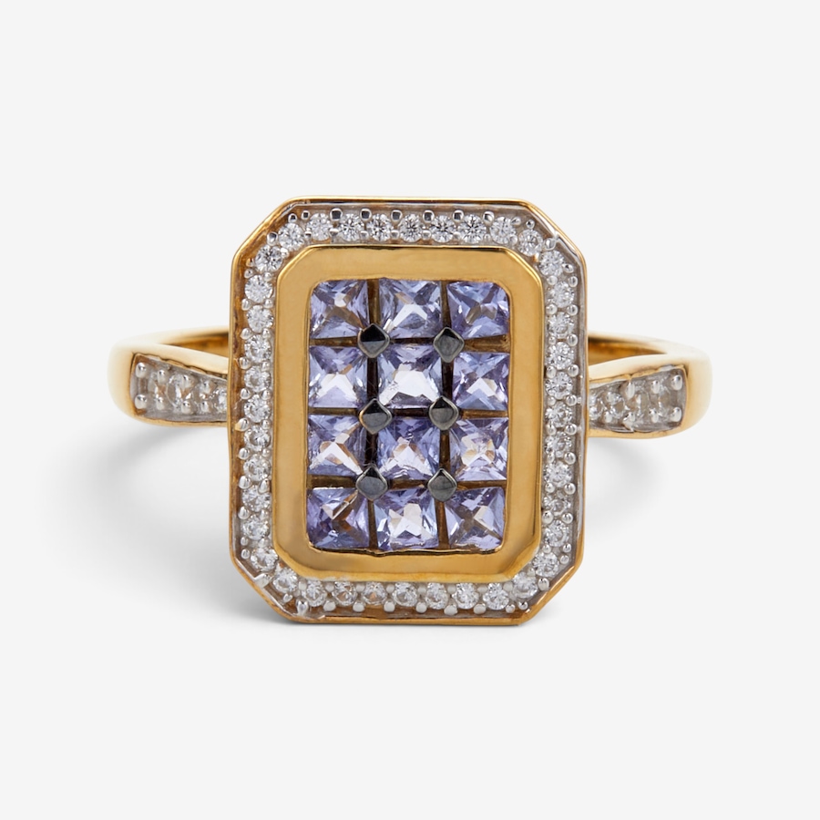 Image 130888_YGP.jpg, Product 130-888 / Price $99.99, Sterling Silver Tanzanite & White Zircon Ring from Gem Reflections on TSC.ca's Jewellery department