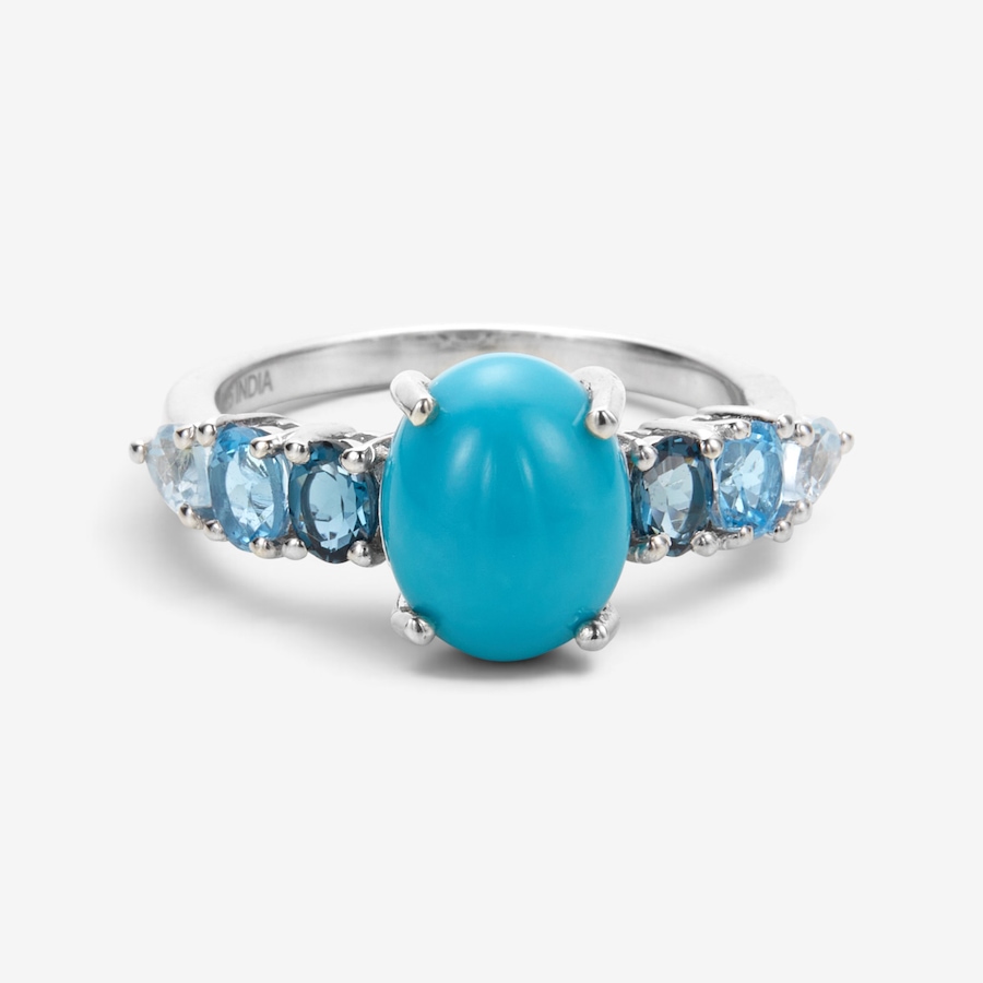 Image 130895.jpg, Product 130-895 / Price $129.99, Sterling Silver Sleeping Beauty Turquoise and Topaz Ring from Gem Reflections on TSC.ca's Jewellery department