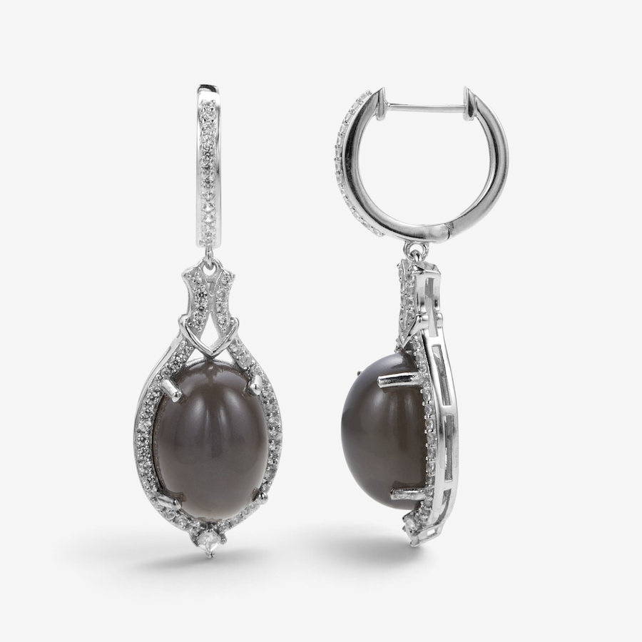 Image 130897.jpg, Product 130-897 / Price $199.99, Sterling Silver Moonstone and White Zircon Earrings from Gem Reflections on TSC.ca's Jewellery department