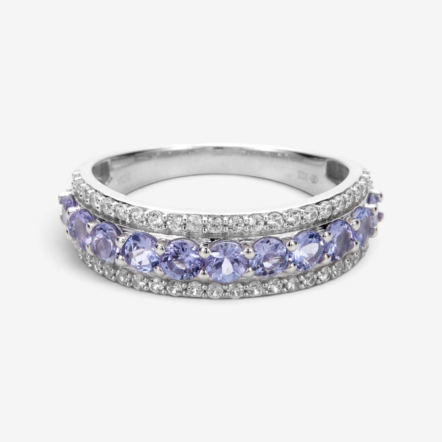 Image 130902.jpg, Product 130-902 / Price $99.99, Sterling Silver Tanzanite and White Zircon Ring from Gem Reflections on TSC.ca's Jewellery department