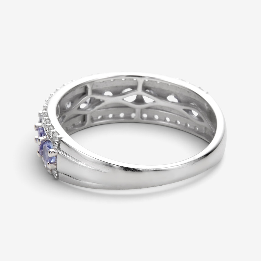 Image 130902_ALTMORE1.jpg, Product 130-902 / Price $99.99, Sterling Silver Tanzanite and White Zircon Ring from Gem Reflections on TSC.ca's Jewellery department
