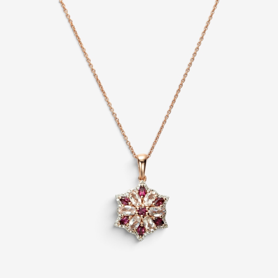 Image 130914_ALTMORE1.jpg, Product 130-914 / Price $99.99, Sterling Silver/18K Rose Gold Plate Morganite & Rhodolite Pendant With Chain from Gem Reflections on TSC.ca's Jewellery department