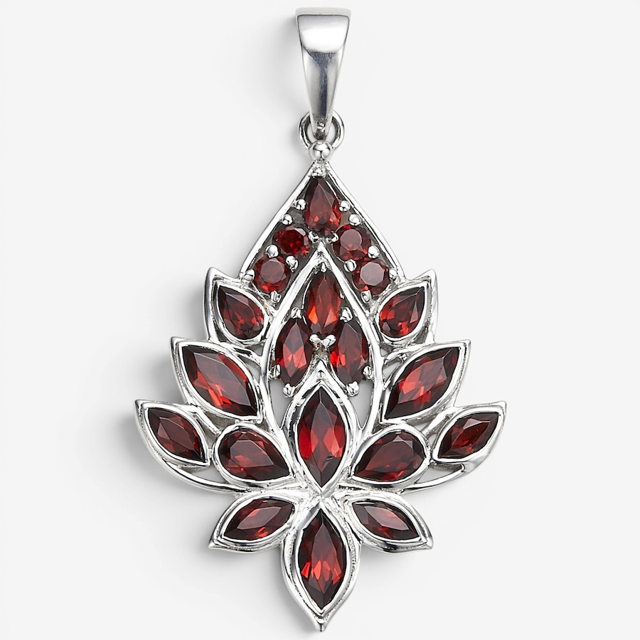 Image 130922_GAR.jpg, Product 130-922 / Price $89.99, Himalayan Gems Sterling Silver Gemstone Lotus Pendant from Himalayan Gems on TSC.ca's Jewellery department