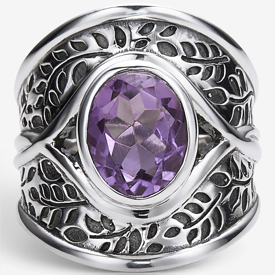 Image 130923_AMY.jpg, Product 130-923 / Price $89.99, Himalayan Gems Sterling Silver Gemstone Fern Motif Ring from Himalayan Gems on TSC.ca's Jewellery department