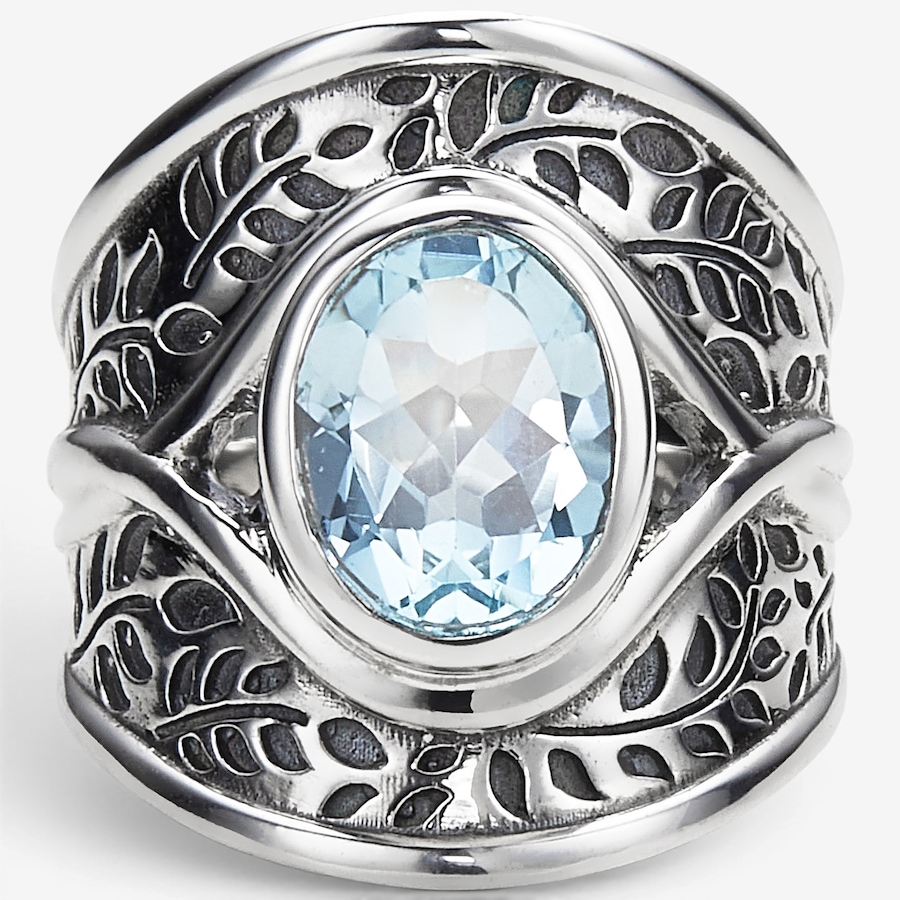 Image 130923_BTP.jpg, Product 130-923 / Price $89.99, Himalayan Gems Sterling Silver Gemstone Fern Motif Ring from Himalayan Gems on TSC.ca's Jewellery department