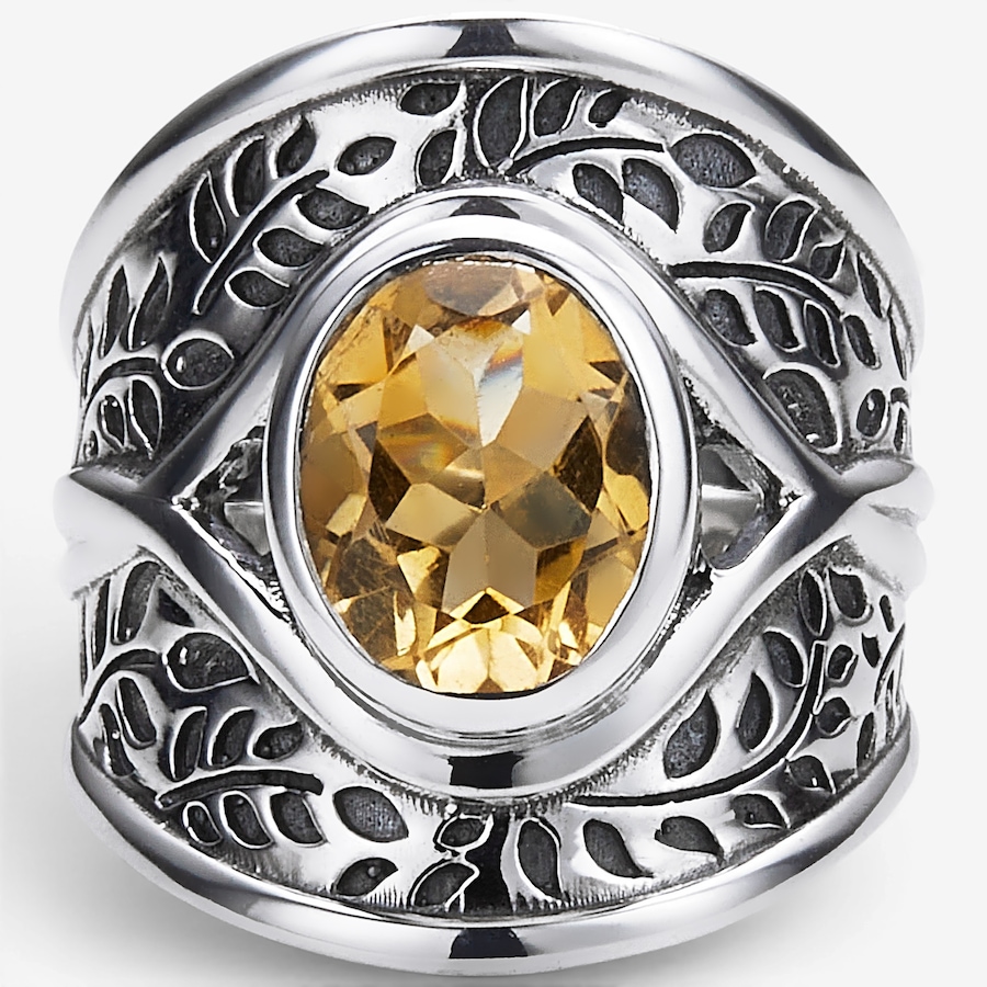 Image 130923_CIT.jpg, Product 130-923 / Price $89.99, Himalayan Gems Sterling Silver Gemstone Fern Motif Ring from Himalayan Gems on TSC.ca's Jewellery department