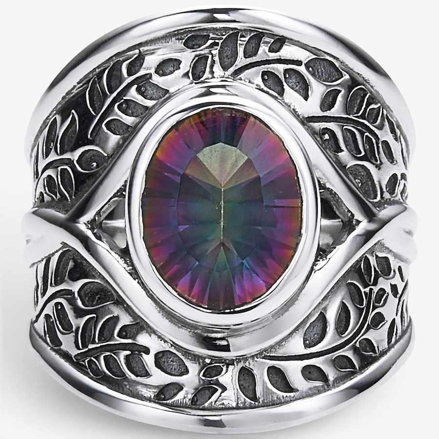 Image 130923_MQTZ.jpg, Product 130-923 / Price $89.99, Himalayan Gems Sterling Silver Gemstone Fern Motif Ring from Himalayan Gems on TSC.ca's Jewellery department