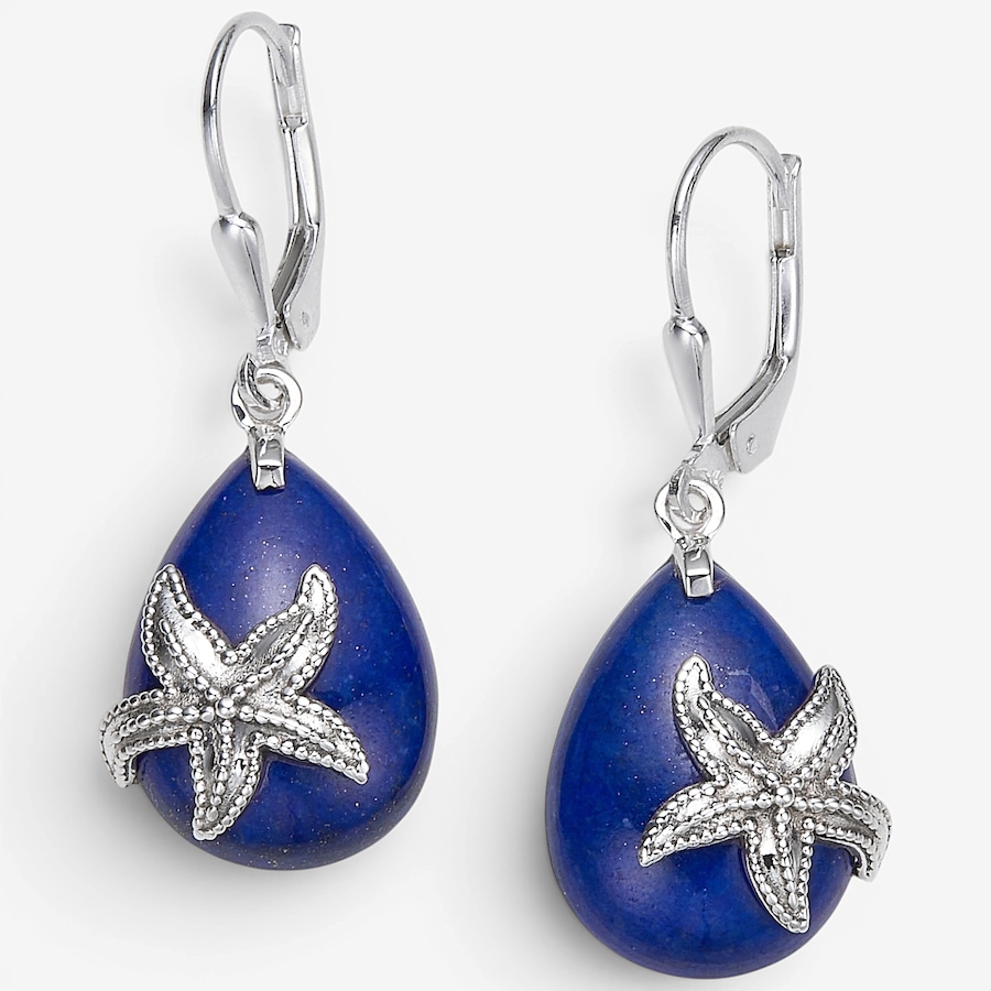 Image 130930_LAP.jpg, Product 130-930 / Price $149.99, Himalayan Gems Sterling Silver Gemstone Starfish Leverback Earrings from Himalayan Gems on TSC.ca's Jewellery department