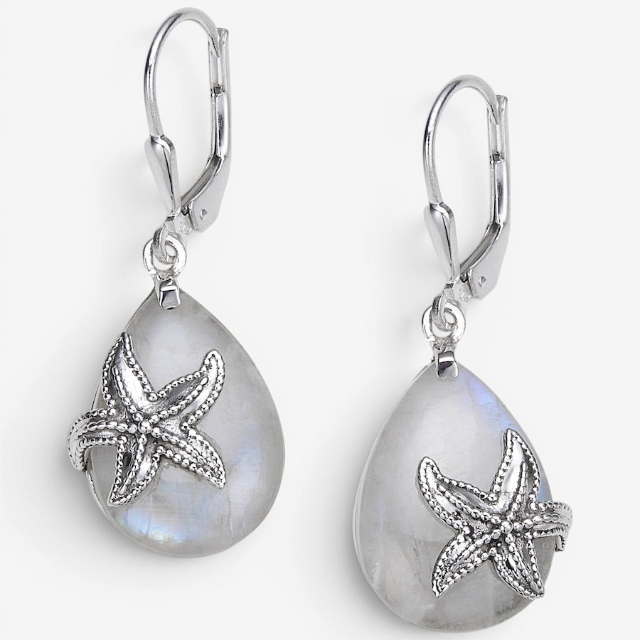 Image 130930_RWM.jpg, Product 130-930 / Price $149.99, Himalayan Gems Sterling Silver Gemstone Starfish Leverback Earrings from Himalayan Gems on TSC.ca's Jewellery department