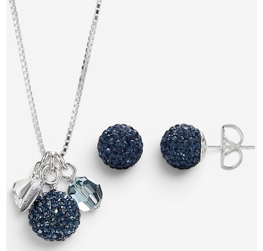 Hillberg &amp; Berk Limited Edition Sparkle Ball Cluster Necklace And Stud Earrings