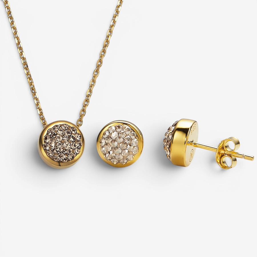 Image 130934_GLD.jpg, Product 130-934 / Price $299.99, Hillberg & Berk Sterling Silver Sparkle Bezel Set Necklace And Earrings Set from Hillberg & Berk Jewellery on TSC.ca's Jewellery department