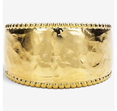Etrusca Gioielli 18K Yellow Gold Plate Graduated Hammered Ring