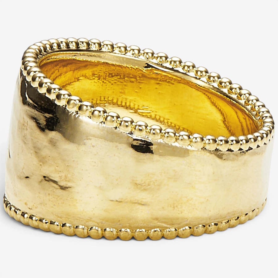 Image 130963_ALTMORE1.jpg, Product 130-963 / Price $89.99, Etrusca Gioielli 18K Yellow Gold Plate Graduated Hammered Ring from Etrusca Jewellery on TSC.ca's Jewellery department