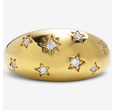 Hillberg &amp; Berk Sterling Silver/14K Gold Vermeil Starburst Ring