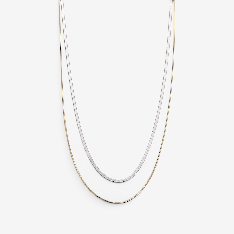 Image 131037.jpg, Product 131-037 / Price $99.99, Silver Gallery Sterling Silver Two-Tone Rhodium/Yellow Gold Plate Two Strand Necklace from Silver Gallery on TSC.ca's Jewellery department