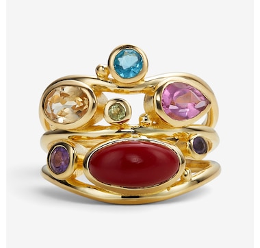 Samuel B Sterling Silver Multigemstone Ring