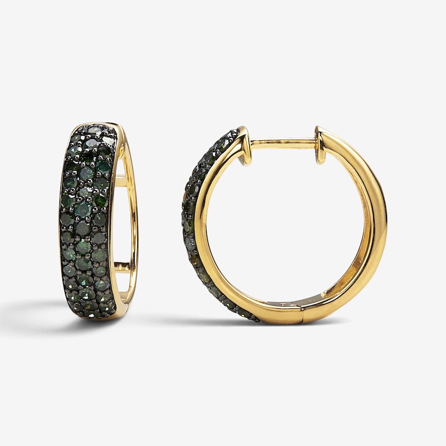 Image 131088_YGPGR.jpg, Product 131-088 / Price $499.99, Colours of Diamonds Sterling Silver 1.00ctw Coloured Diamond Hoop Earrings from Colours of Diamonds on TSC.ca's Jewellery department