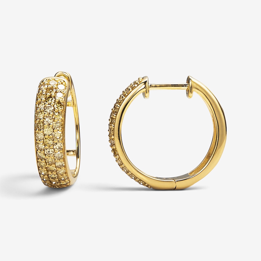 Image 131088_YGPYD.jpg, Product 131-088 / Price $499.99, Colours of Diamonds Sterling Silver 1.00ctw Coloured Diamond Hoop Earrings from Colours of Diamonds on TSC.ca's Jewellery department
