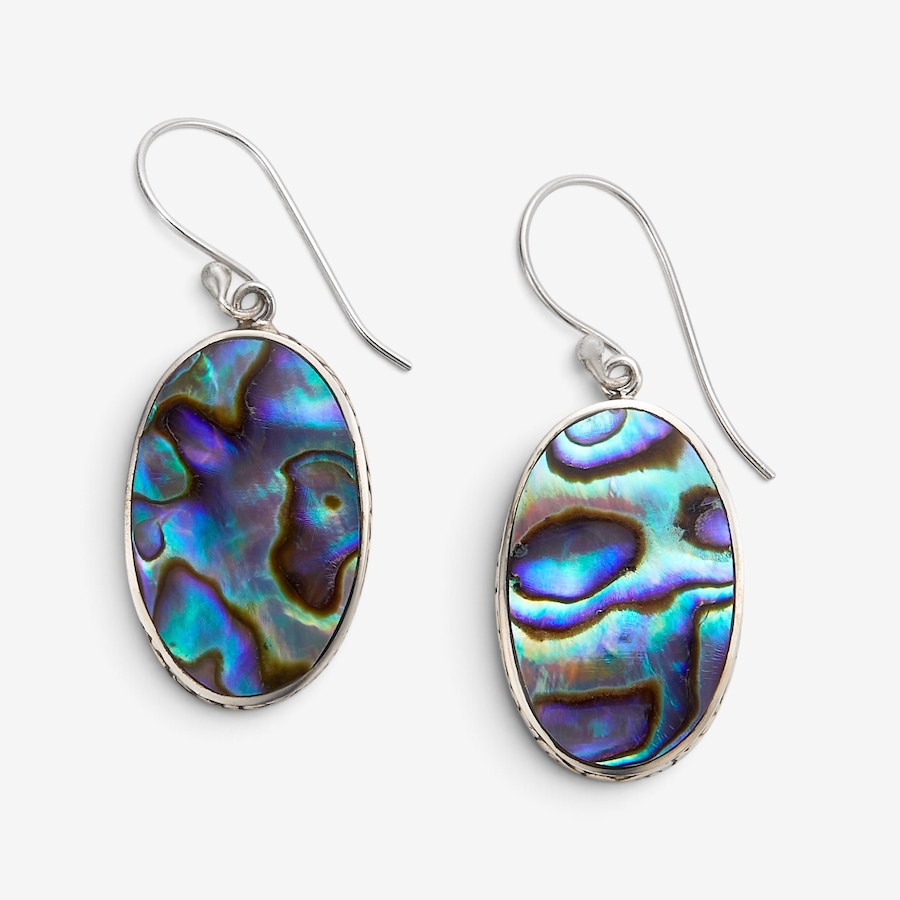 Image 131099.jpg, Product 131-099 / Price $129.99, Samuel B Collection Sterling Silver Oval Abalone Balinese Drop Earrings from Samuel B. Collection on TSC.ca's Jewellery department