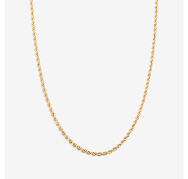 Uno A Erre 10K Yellow Gold Laser Rope Chain