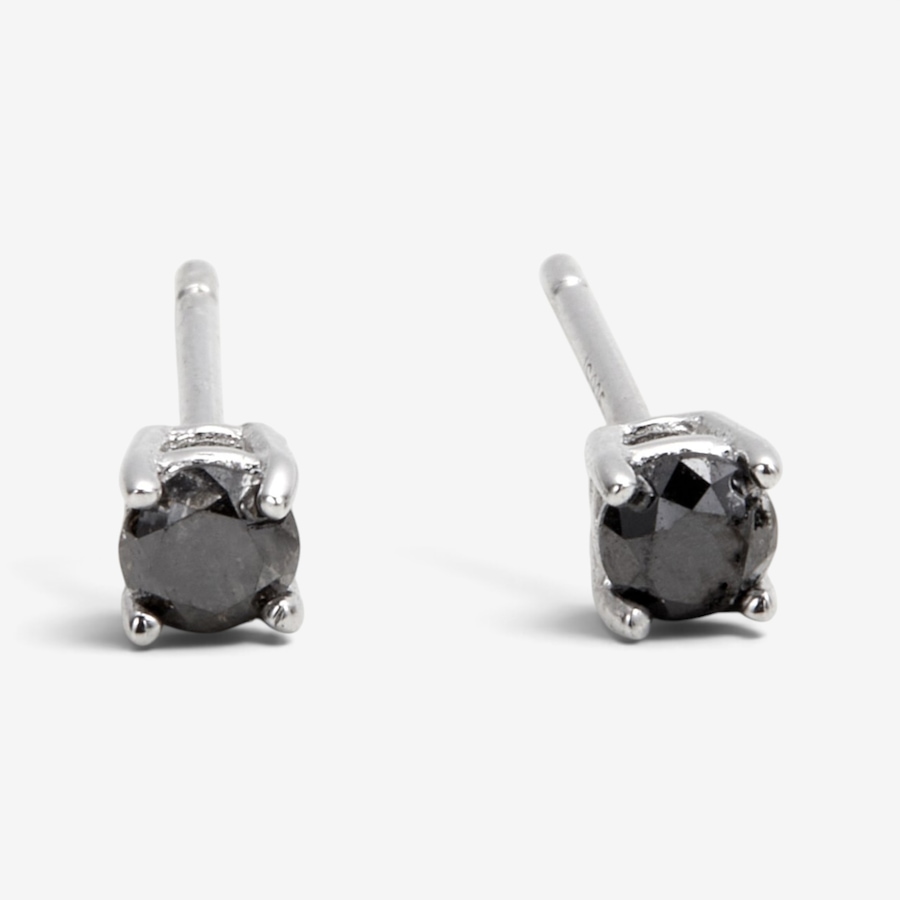 Image 131146.jpg, Product 131-146 / Price $99.99, Colours of Diamonds Sterling Silver Rhodium Plate 0.25ctw Black Diamond Stud Earrings from Colours of Diamonds on TSC.ca's Jewellery department