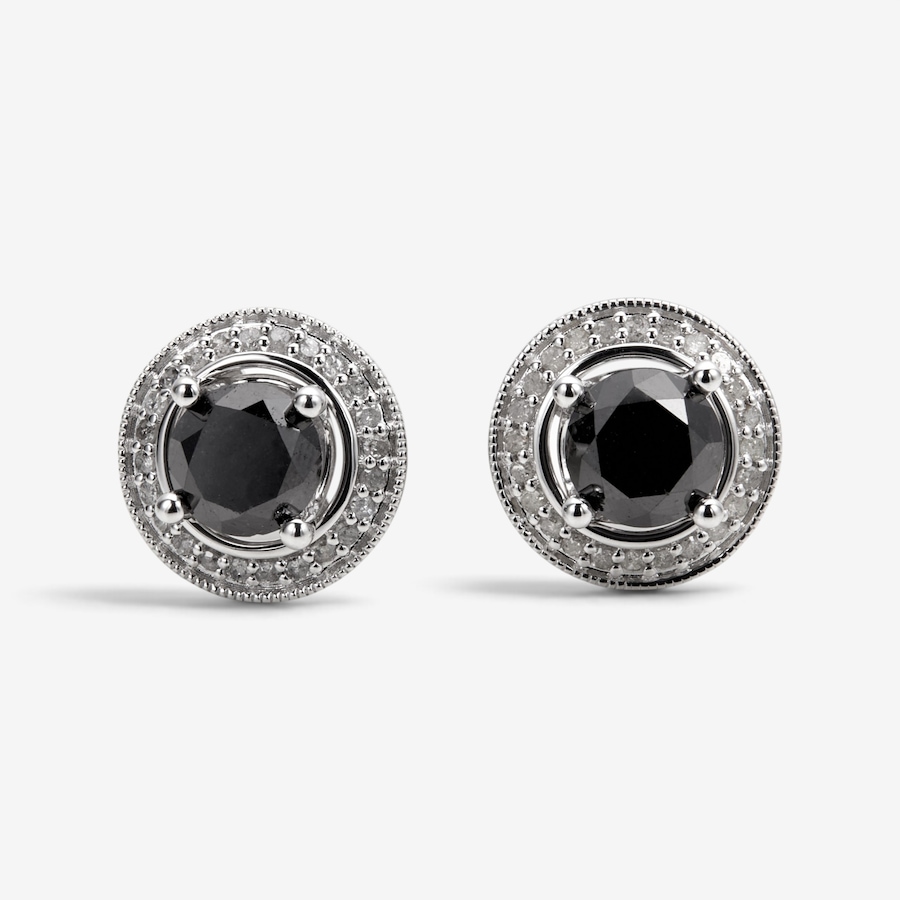 Image 131148.jpg, Product 131-148 / Price $599.99, Colours of Diamonds Sterling Silver Rhodium Plate 4.45ctw Black & White Diamond Stud Earrings with Removable Jackets from Colours of Diamonds on TSC.ca's Jewellery department
