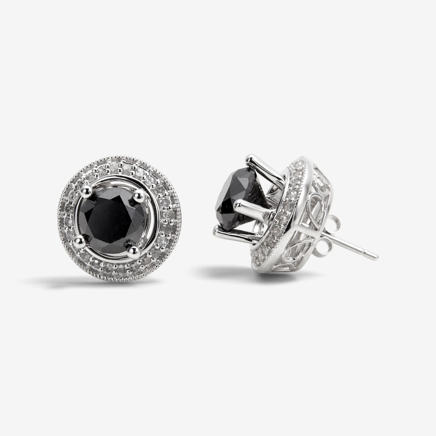 Image 131148_ALTMORE1.jpg, Product 131-148 / Price $599.99, Colours of Diamonds Sterling Silver Rhodium Plate 4.45ctw Black & White Diamond Stud Earrings with Removable Jackets from Colours of Diamonds on TSC.ca's Jewellery department