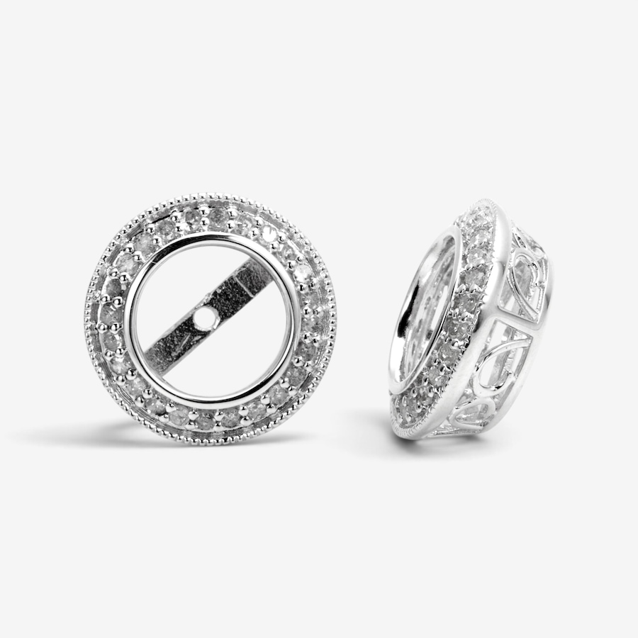 Image 131148_ALTMORE4.jpg, Product 131-148 / Price $599.99, Colours of Diamonds Sterling Silver Rhodium Plate 4.45ctw Black & White Diamond Stud Earrings with Removable Jackets from Colours of Diamonds on TSC.ca's Jewellery department